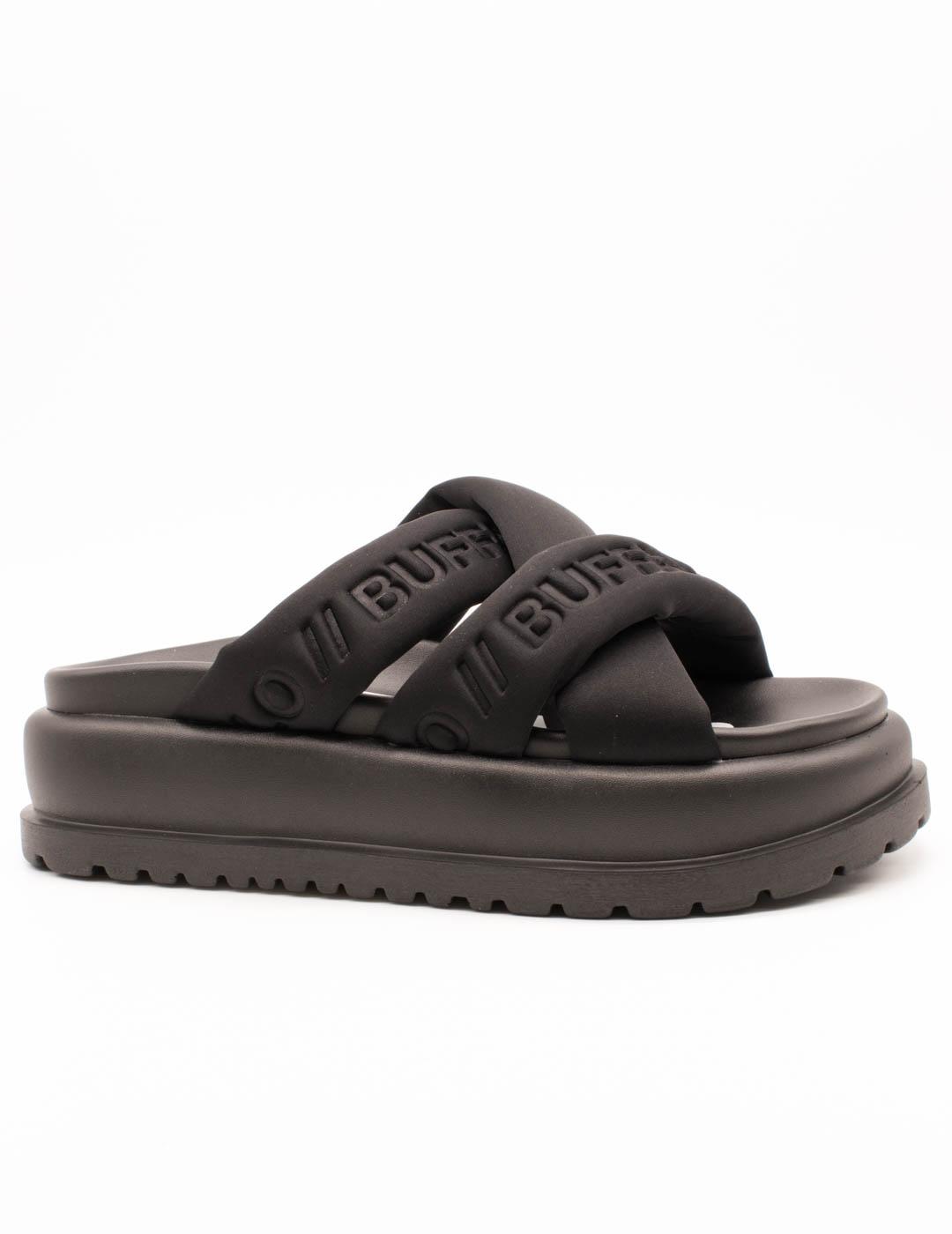 Sandalia Buffalo 1602277 Palma Cross Negro de Mujer