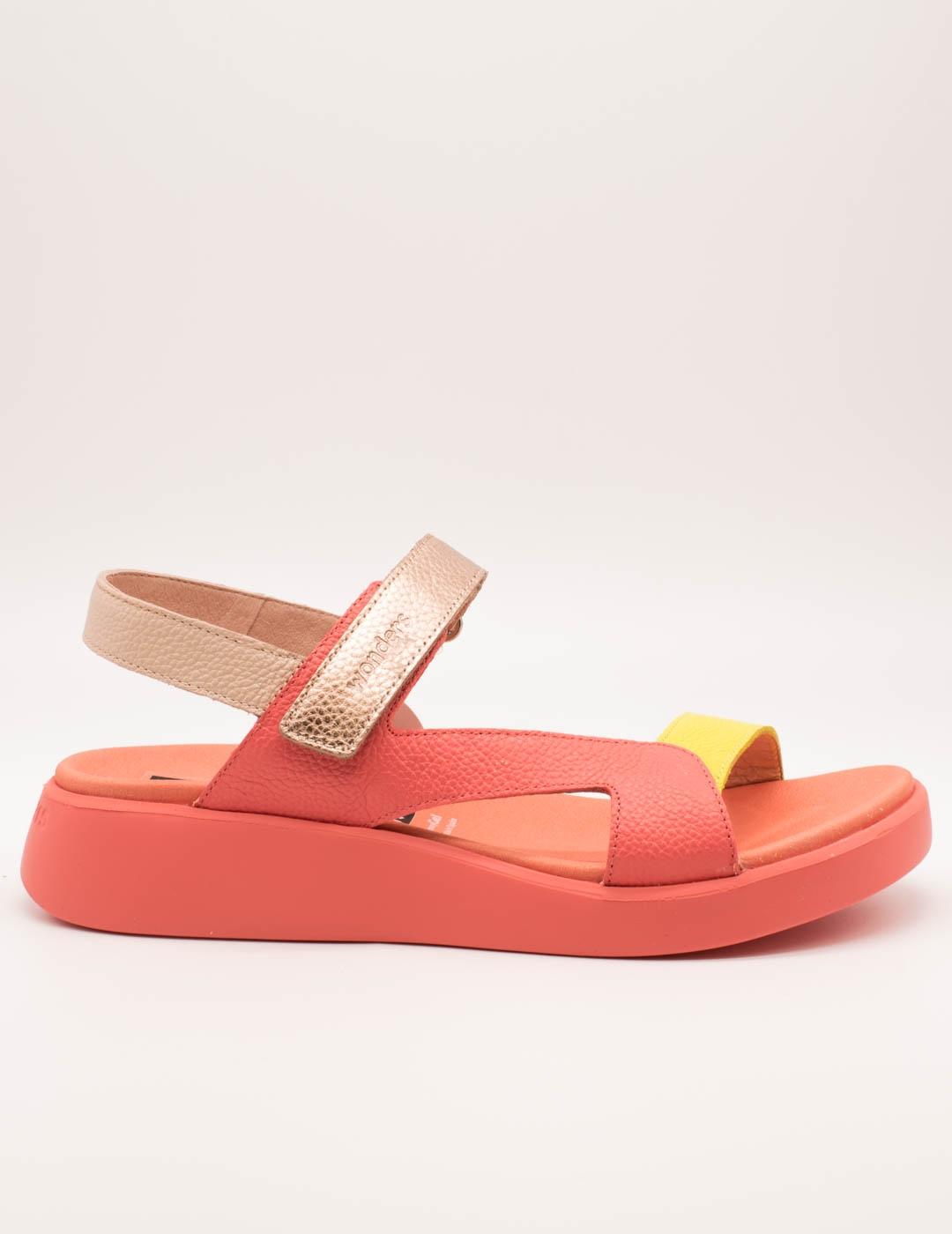 Sandalia Wonders C-6543 Combi Coral-Cyber de Mujer