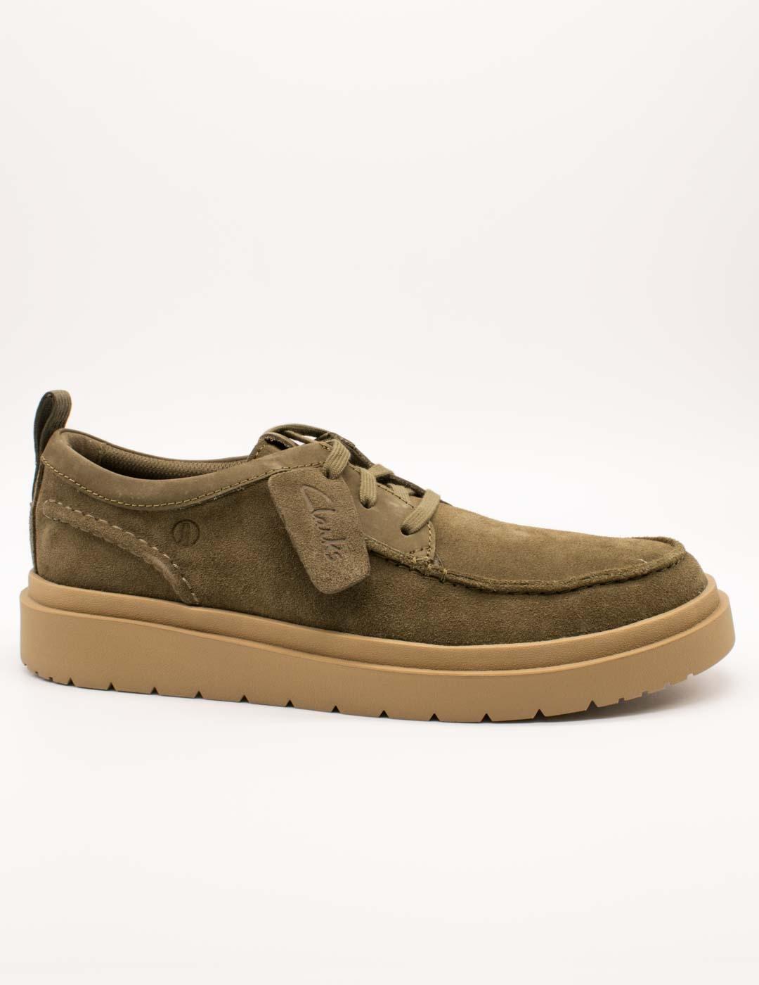 Zapato Clarks 26180869 Polden Moc Olive Suede de Hombre
