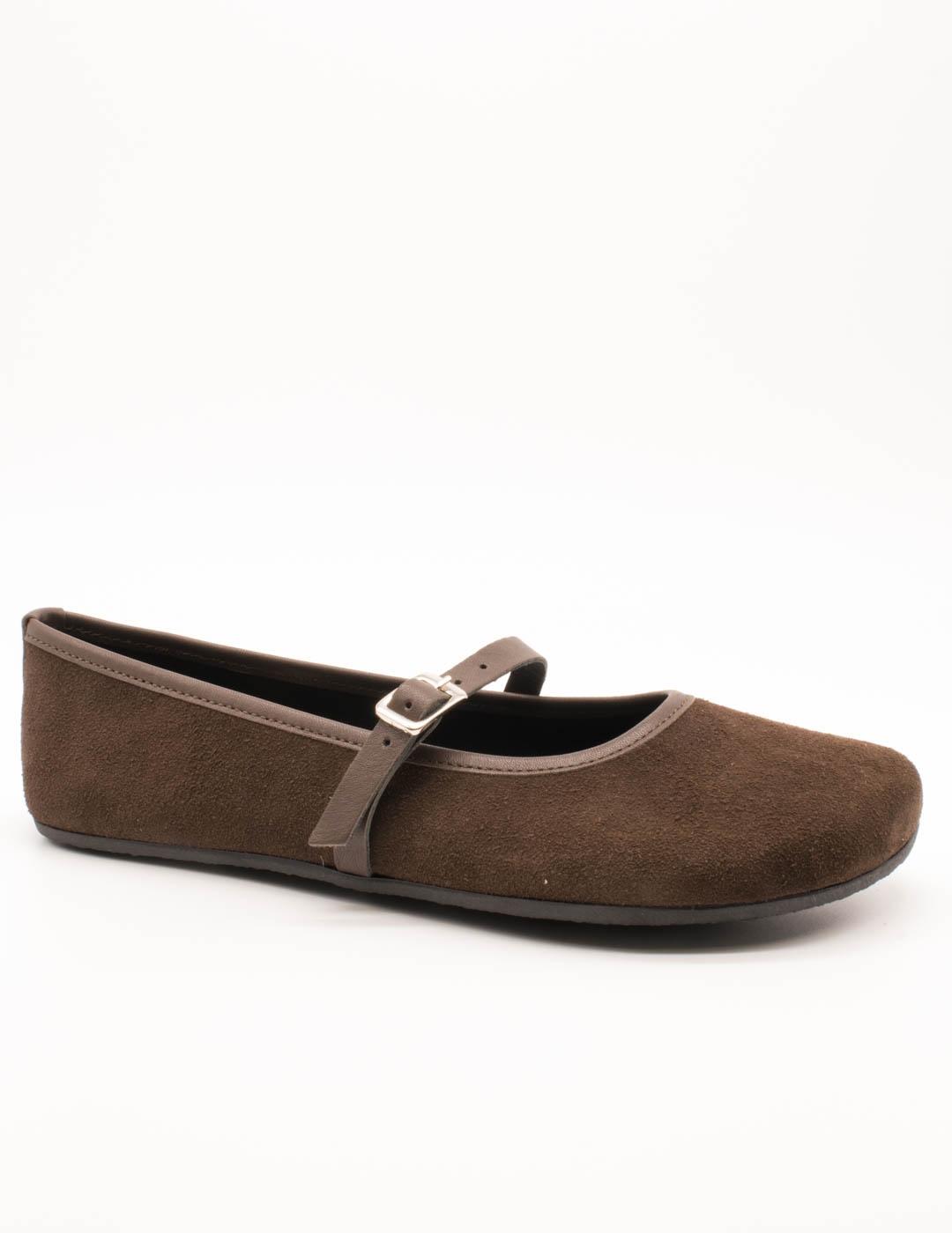 Bailarina 80013-6-S2 ante-calf marrón de Mujer
