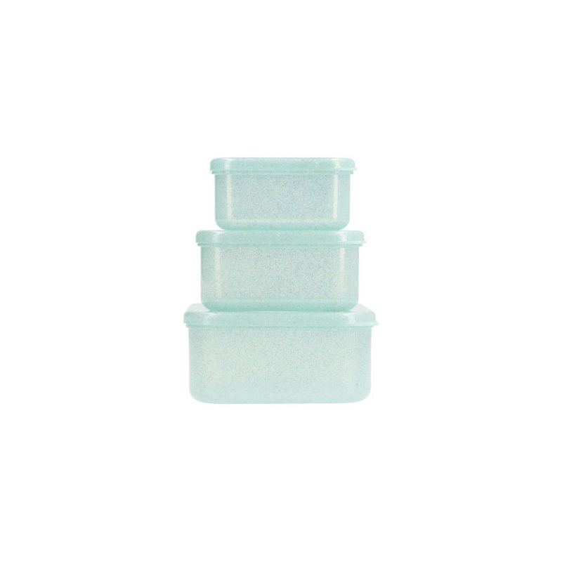 Set 3 cajas almuerzo Tutete Glitter Turquoise