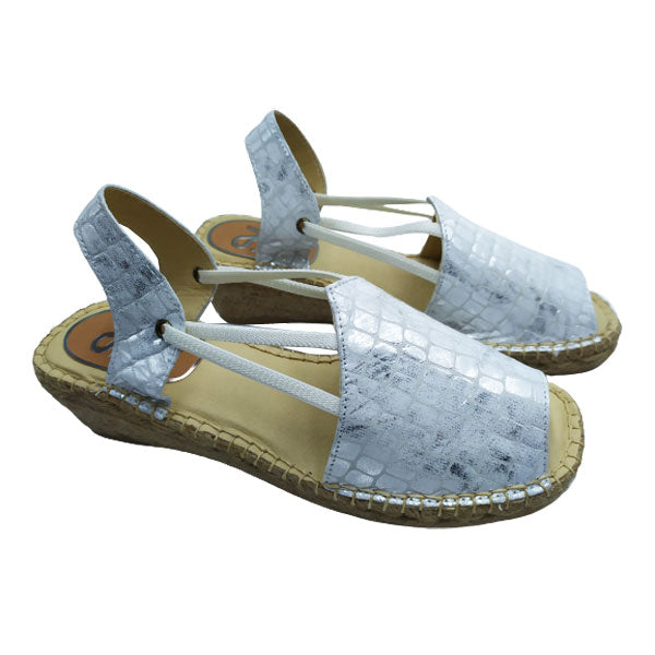 Alpargata cáñamo y charol blanco Salvi