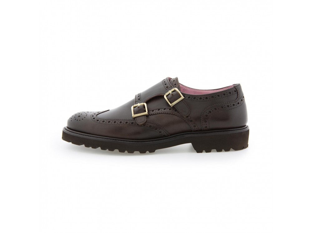 Blucher marrón oscuro con 2 hebillas BERTA de Castellano