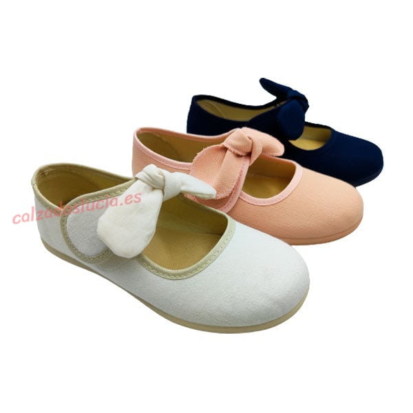 Bailarina de lona con lazo Vul-Peques