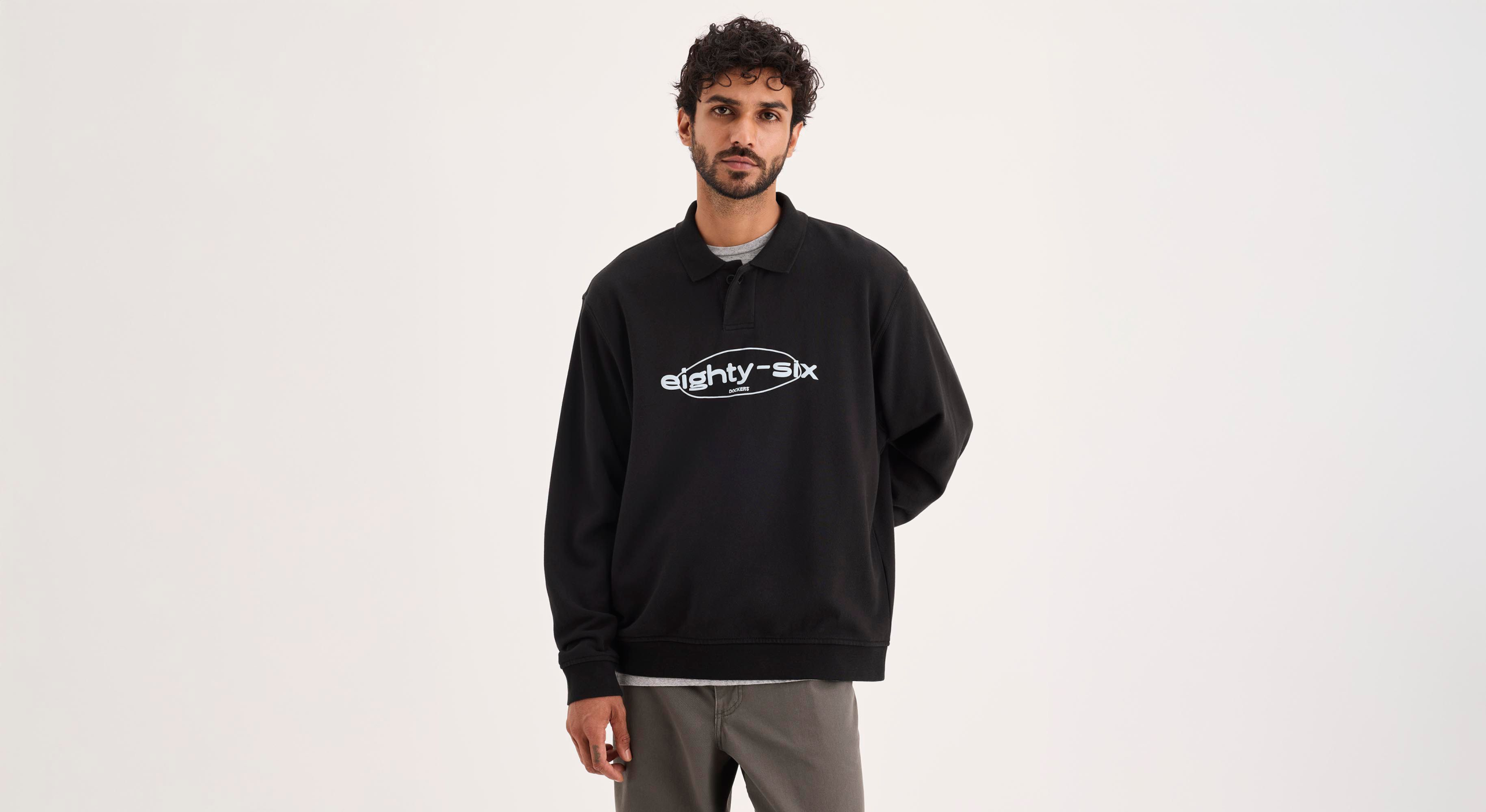 Eighty-Six Collared Sweatshirt, Relaxed Fit