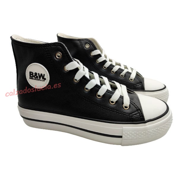 Botín negro de microfibra Break & Walk