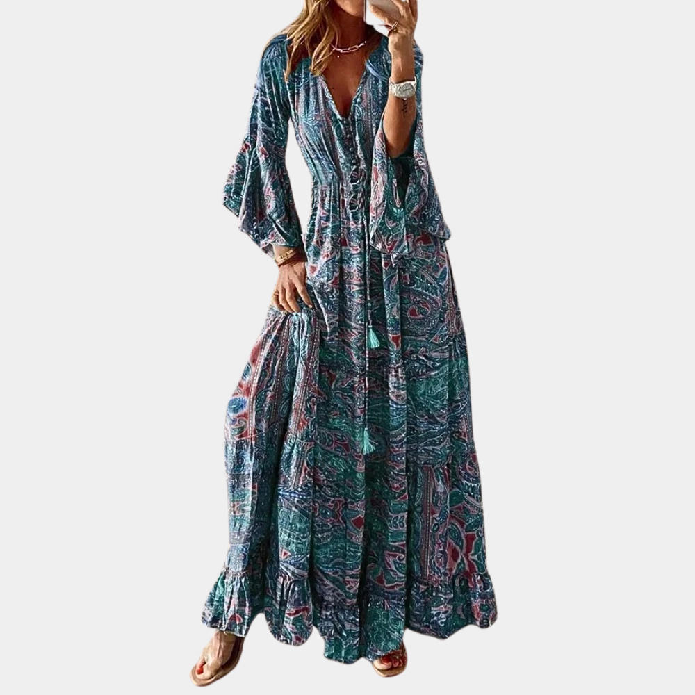 Agathe - Precioso maxivestido bohemio para mujer