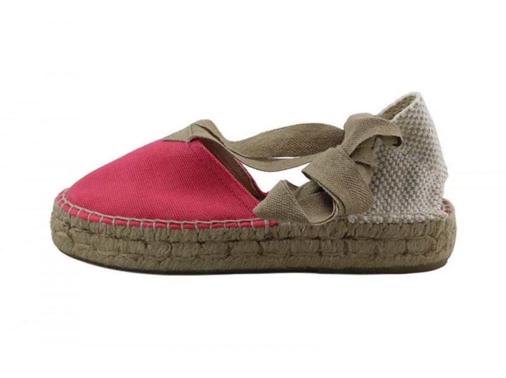 Alpargata fucsia con cinta y plataforma Pepa y Cris