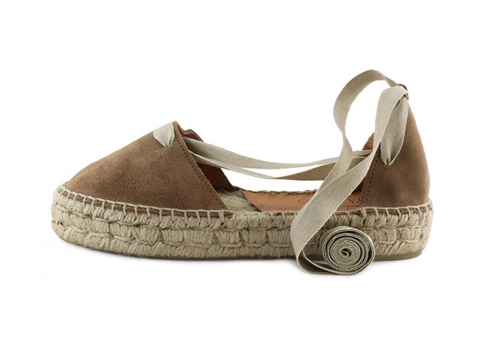 Alpargata ante vison con cintas y plataforma Pepa y Cris