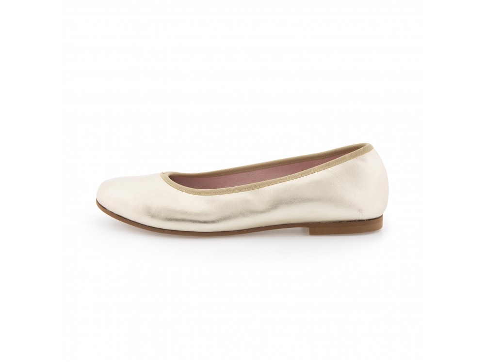 Bailarina piel champagne sin lazo Cristina Jeromin