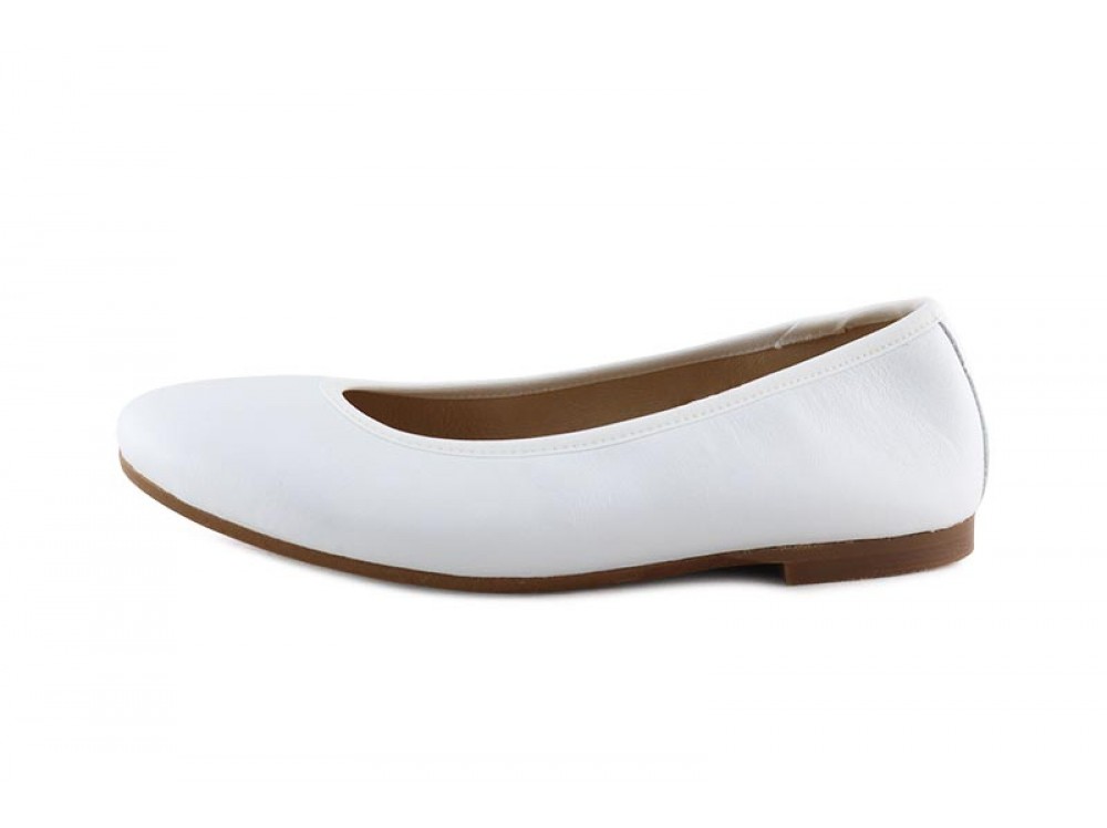 Bailarina piel blanco sin lazo Jeromin