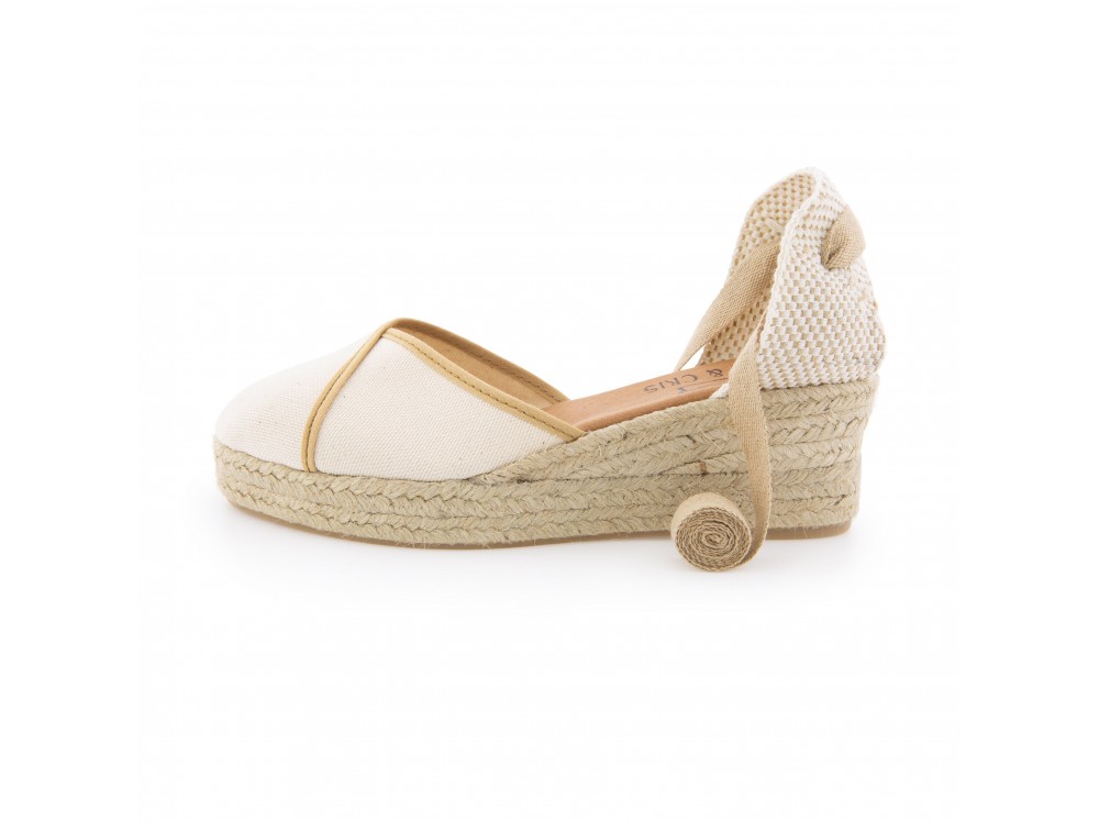 Alpargata con cuña crudo/beige CRUCE Pepa & Cris