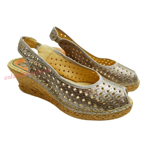 Cuña de cáñamo en piel trenzada Salvi