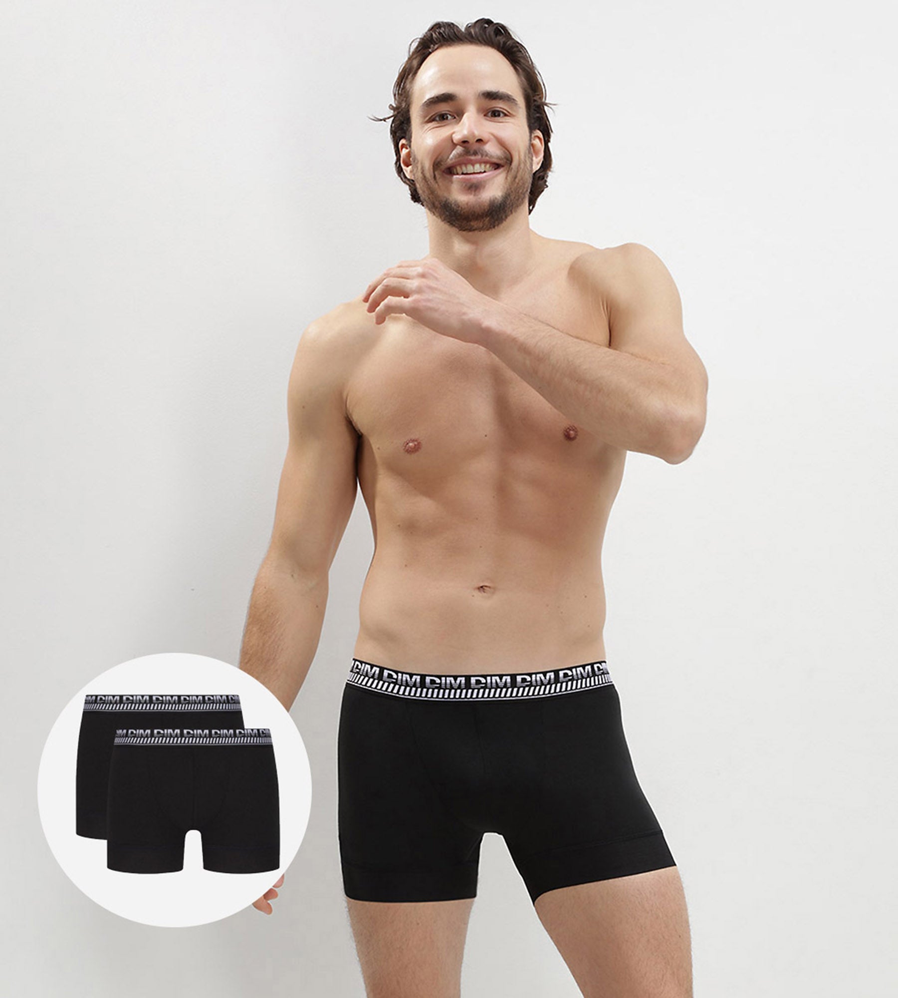 Pack of 2 black boxers for men 3D Stay and Fit