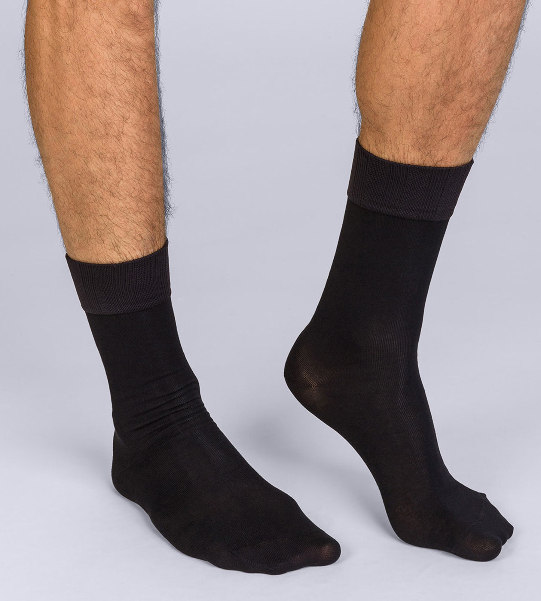 Pack de 2 pares de calcetines de media pantorrilla negros hombre Soft Touch