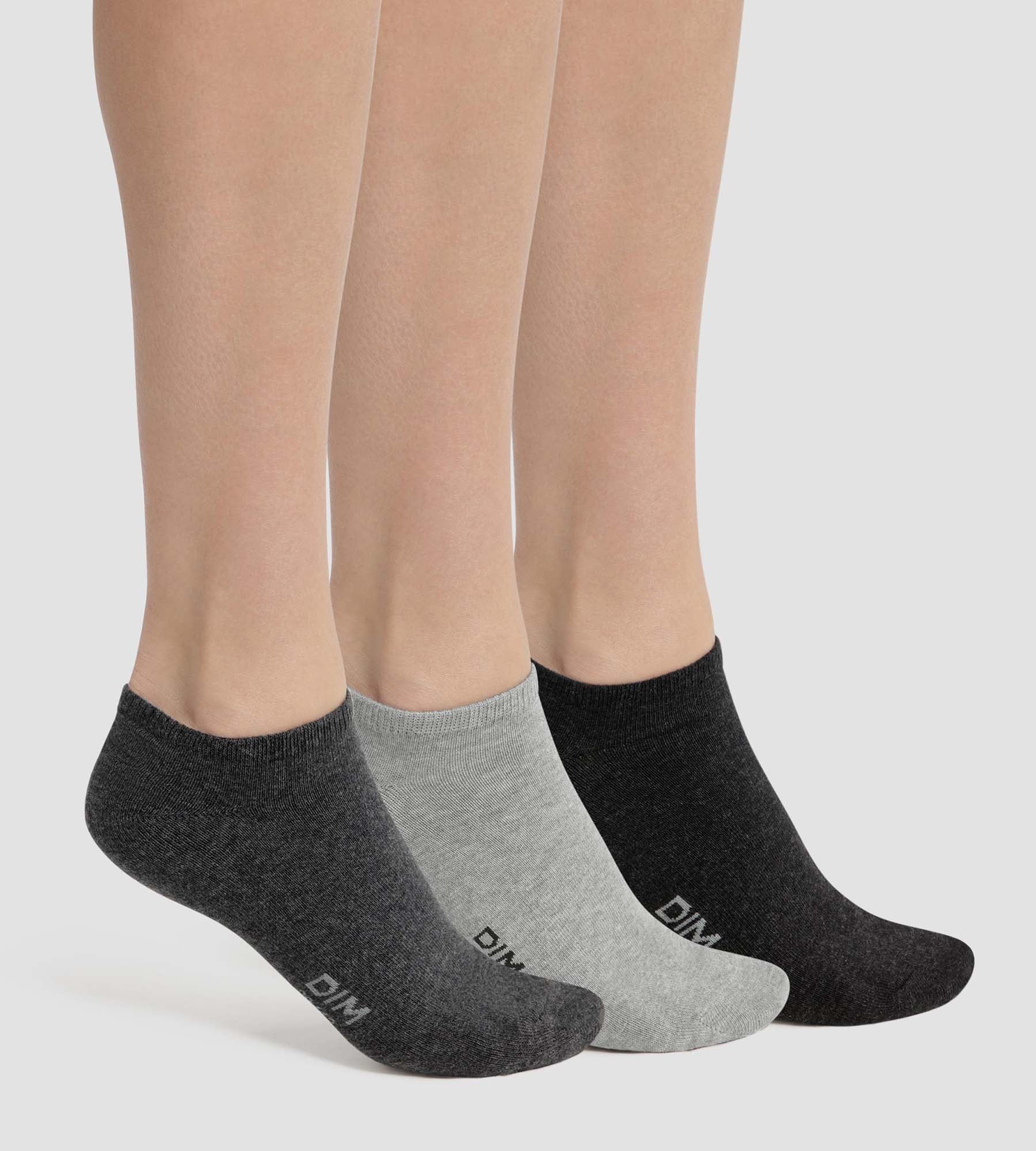 Pack of 3 Women's Anthracite Grey Short Socks Dim Cotton