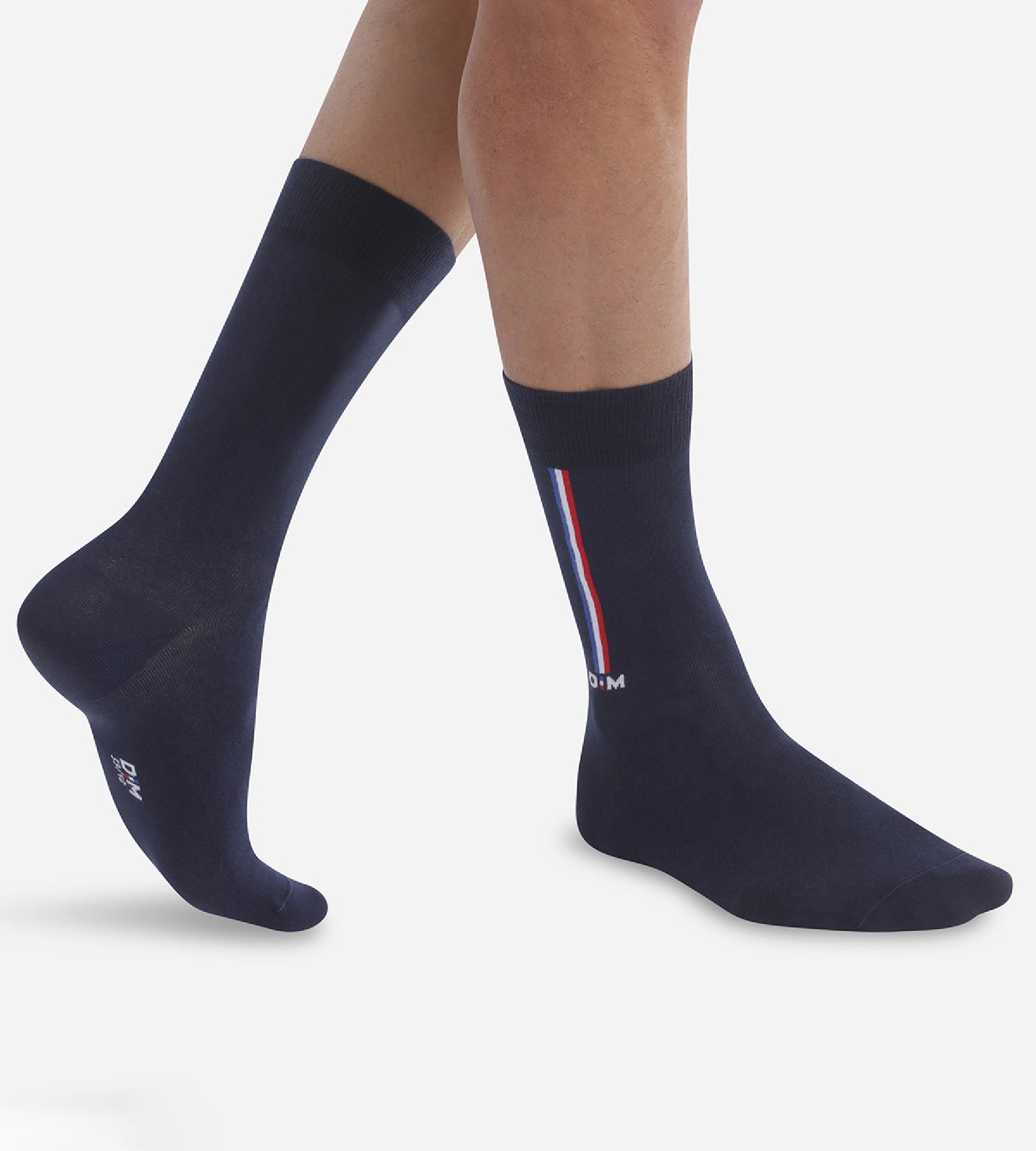 Men's blue cotton socks with flag pattern Monsieur Dim