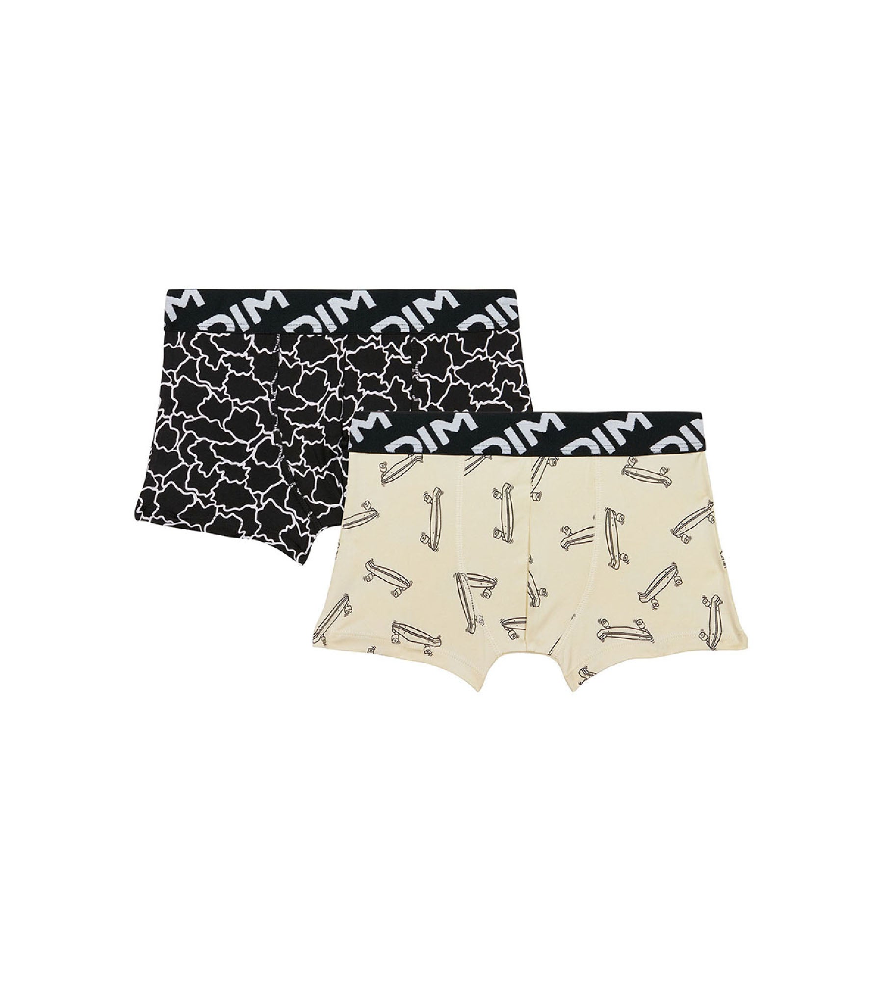 Dim Micro Pack of 2 boys' boxers in recycled microfibre with skate motif