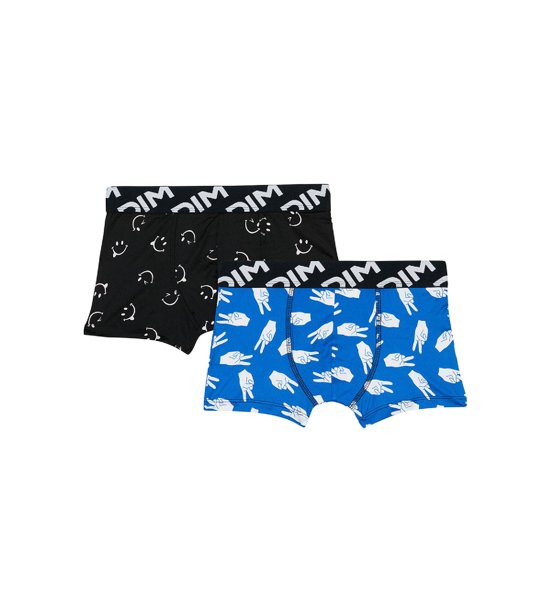 Dim Micro Pack of 2 boys' boxers in recycled microfibre with peace motif
