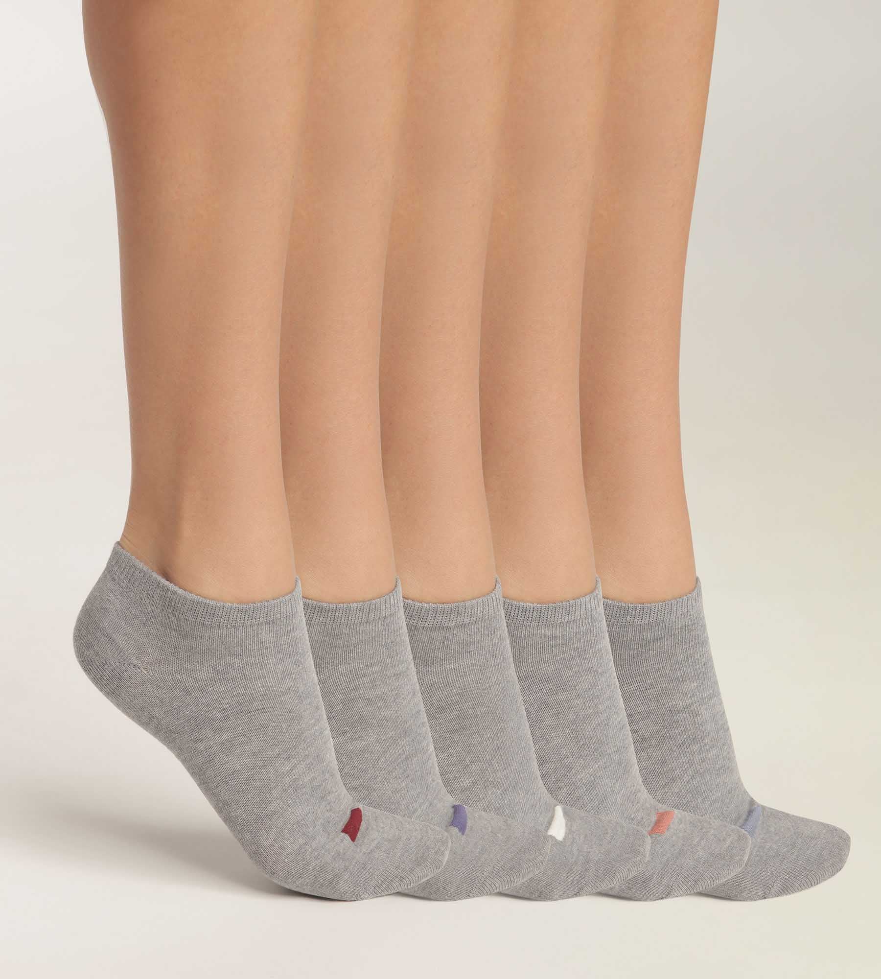 Pack of 5 pairs of EcoDim Light Grey cotton socks for women