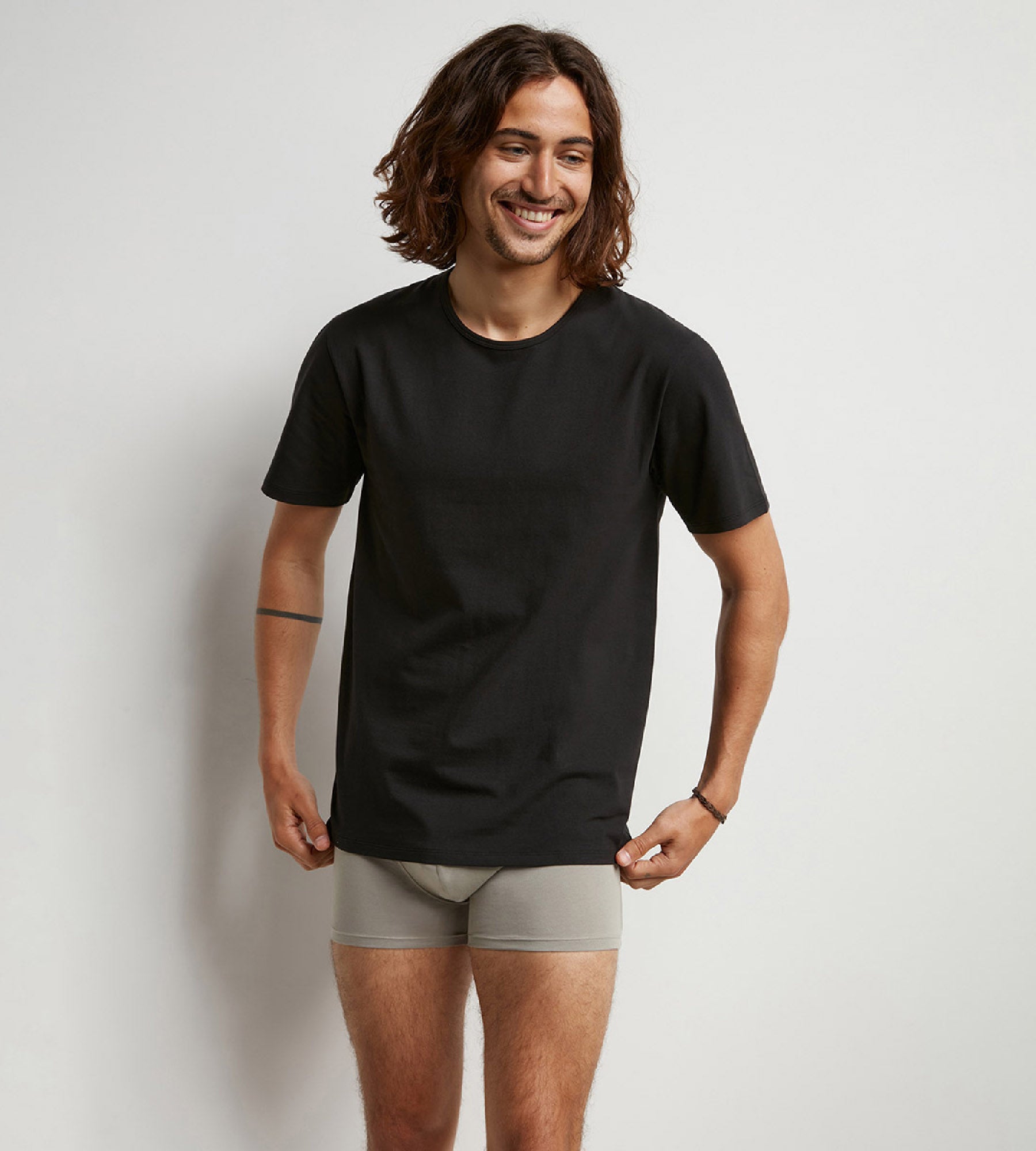 Dim Sport Set of 2 black men's round neck T-shirts with active temperature regulation