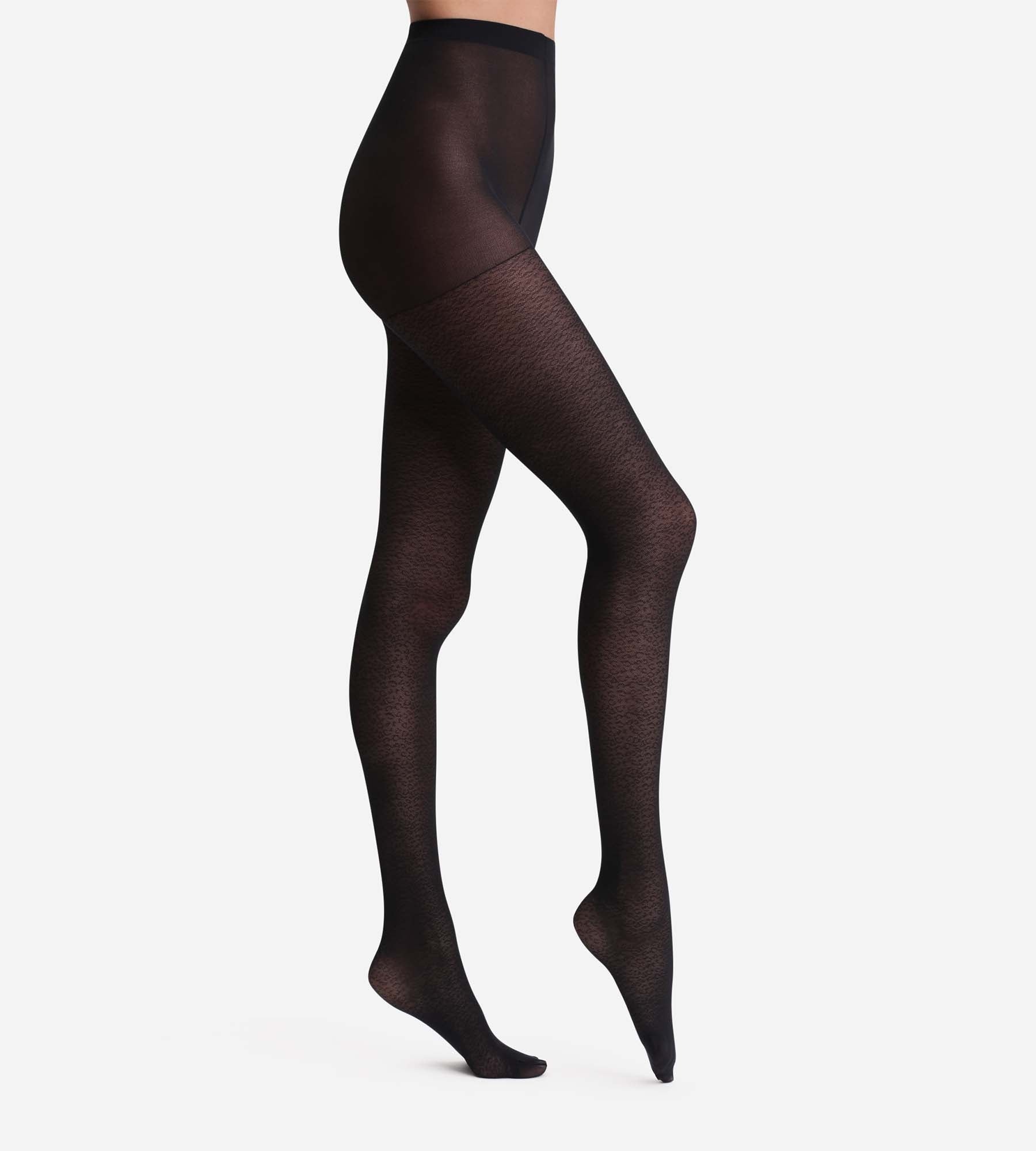 Black leopard print tights Dim Style