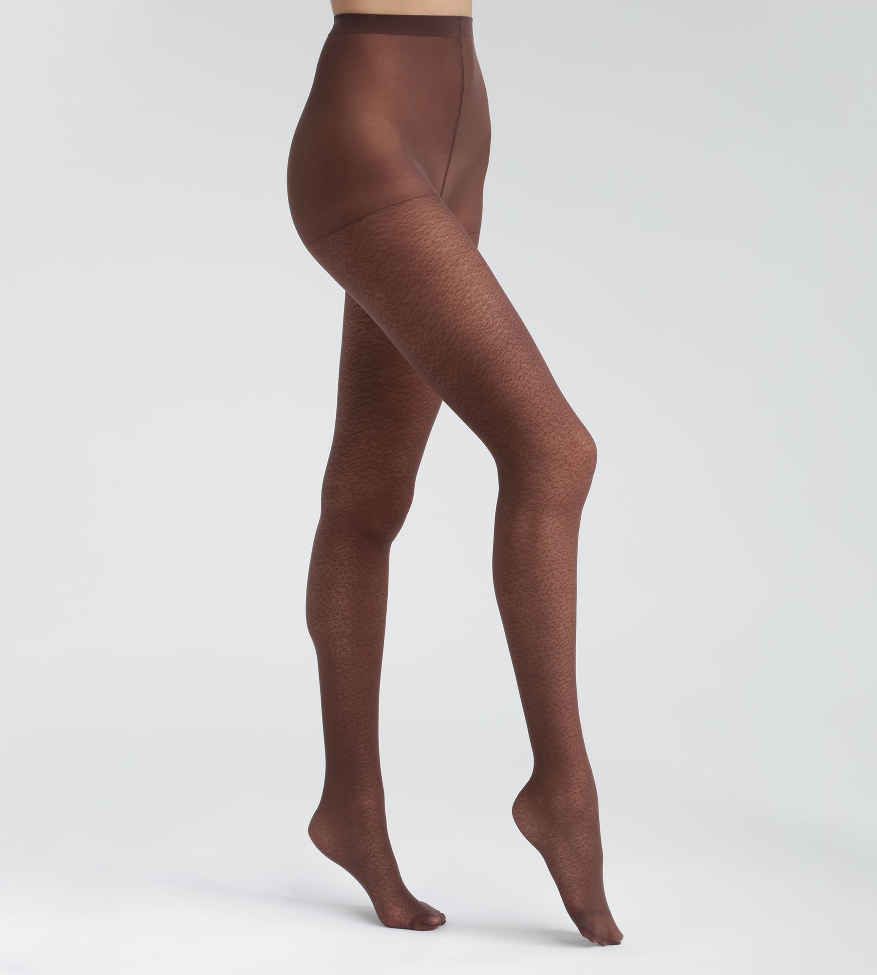 Women's semi-opaque tights with leopard pattern in coffee Dim Style
