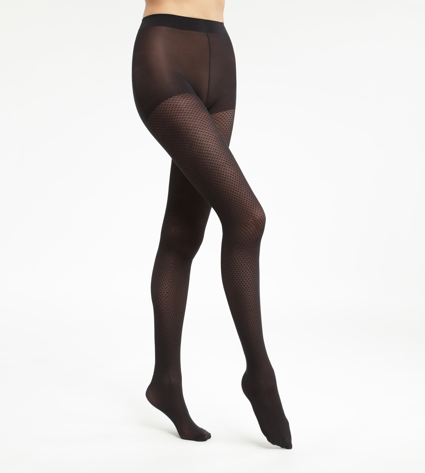 Women's sheer diamond pattern tights Black Dim Style