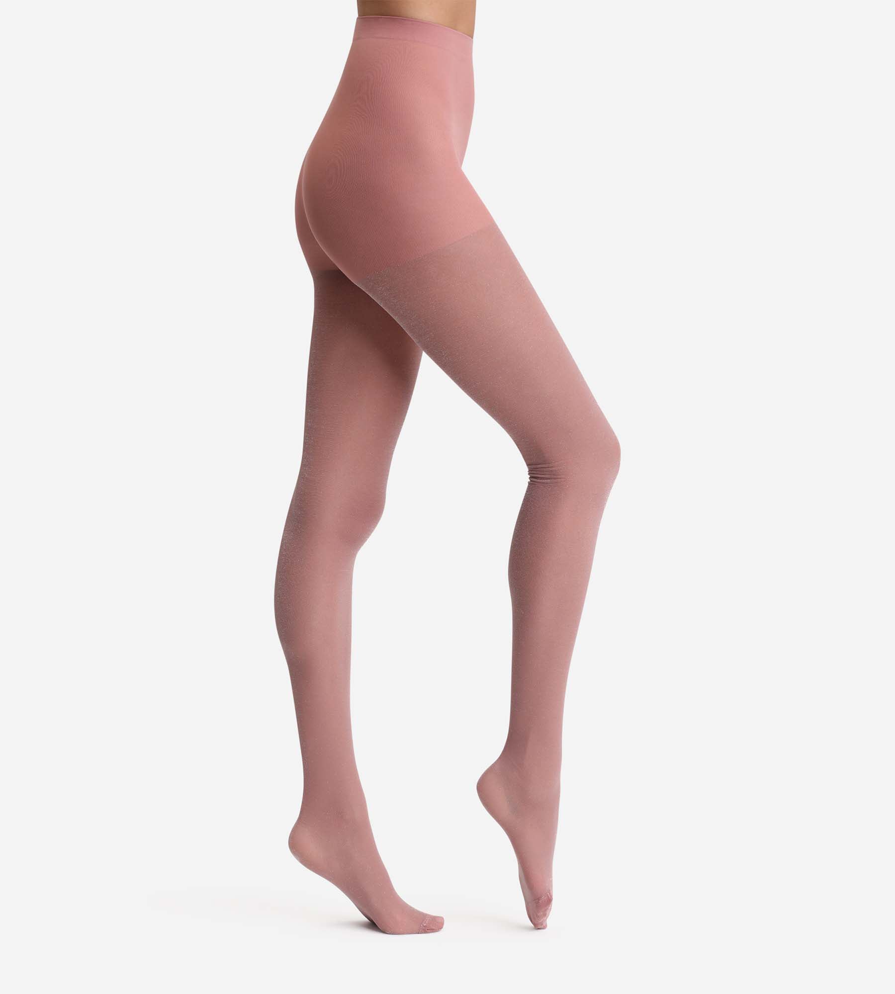 Semi-opaque shiny pale pink tights Dim Style