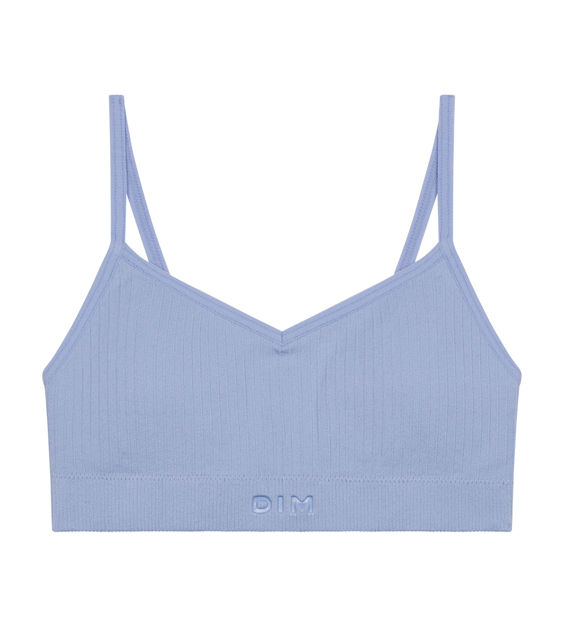 Seamless girl's bra with removable microfiber foam Blue Dim