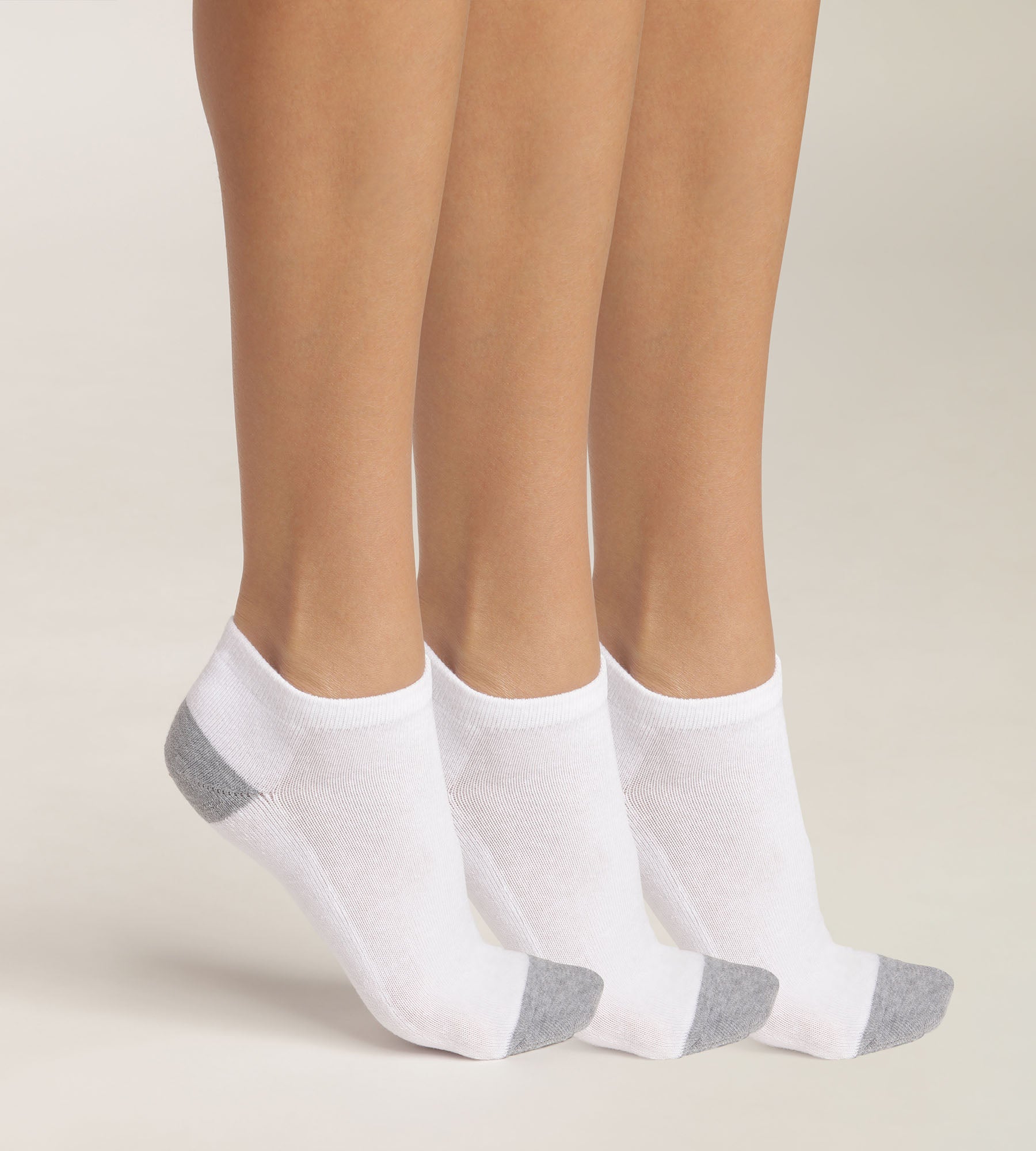 Pack of 3 pairs of women's cotton socks White Grey EcoDim Sport