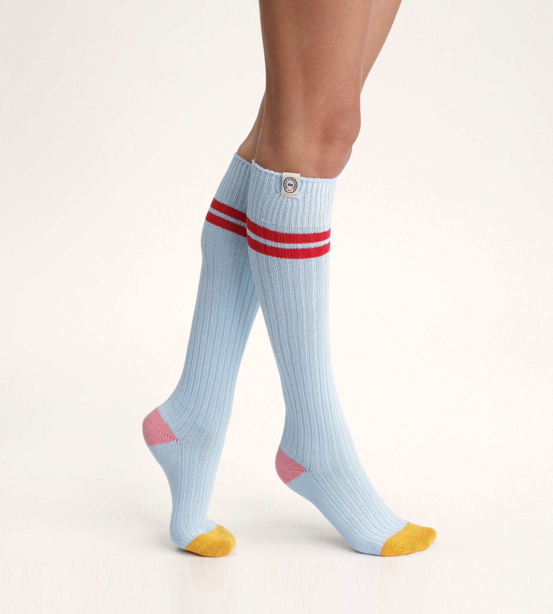 Women's colorblock high socks Blue Dim x Ines de La Fressange