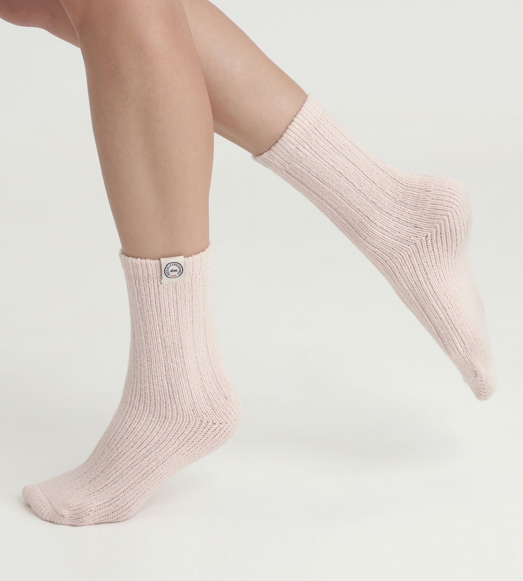 Women's pink ribbed socks Dim x Ines de La Fressange
