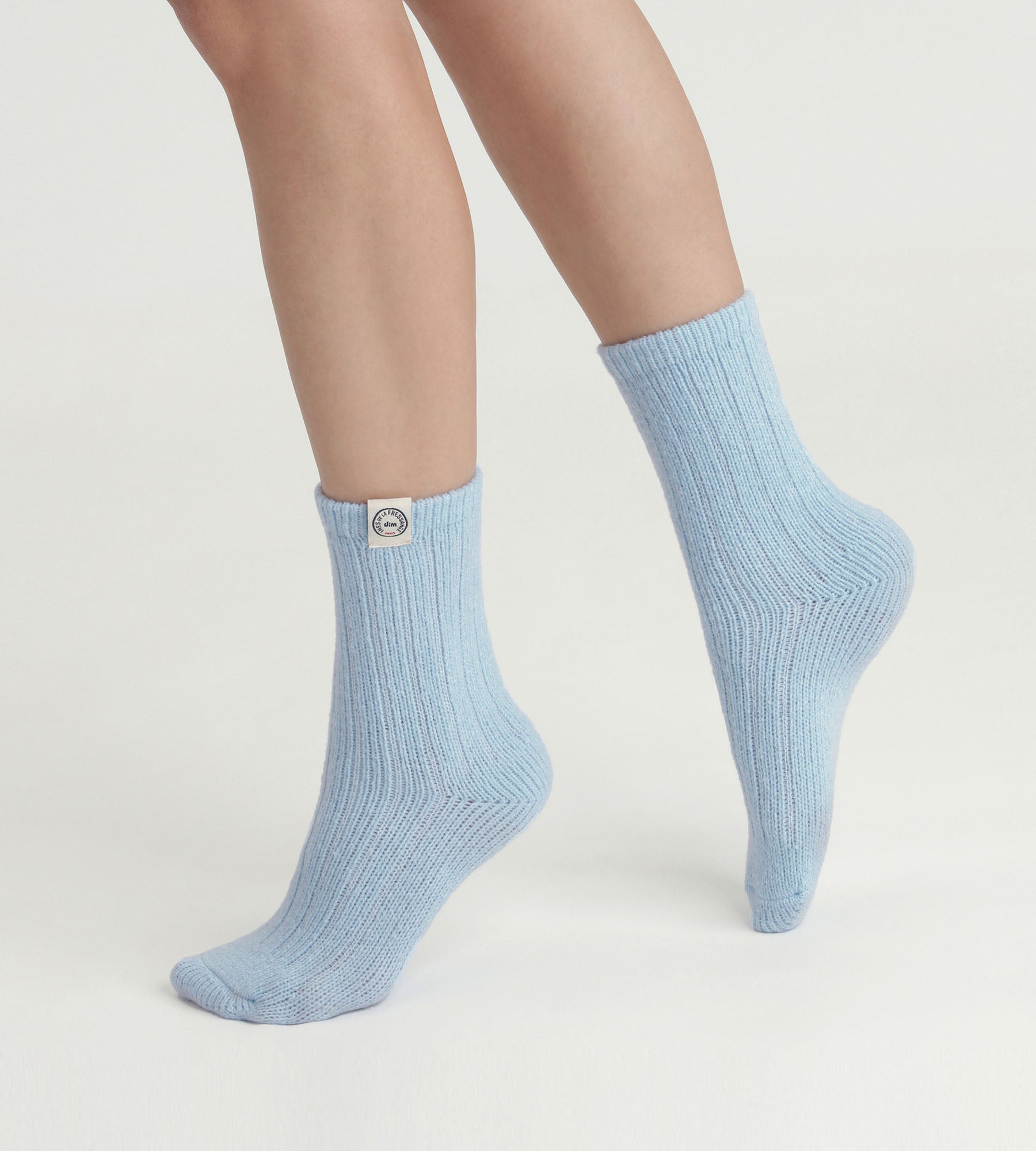 Blue ribbed women's sock Dim x Ines de La Fressange