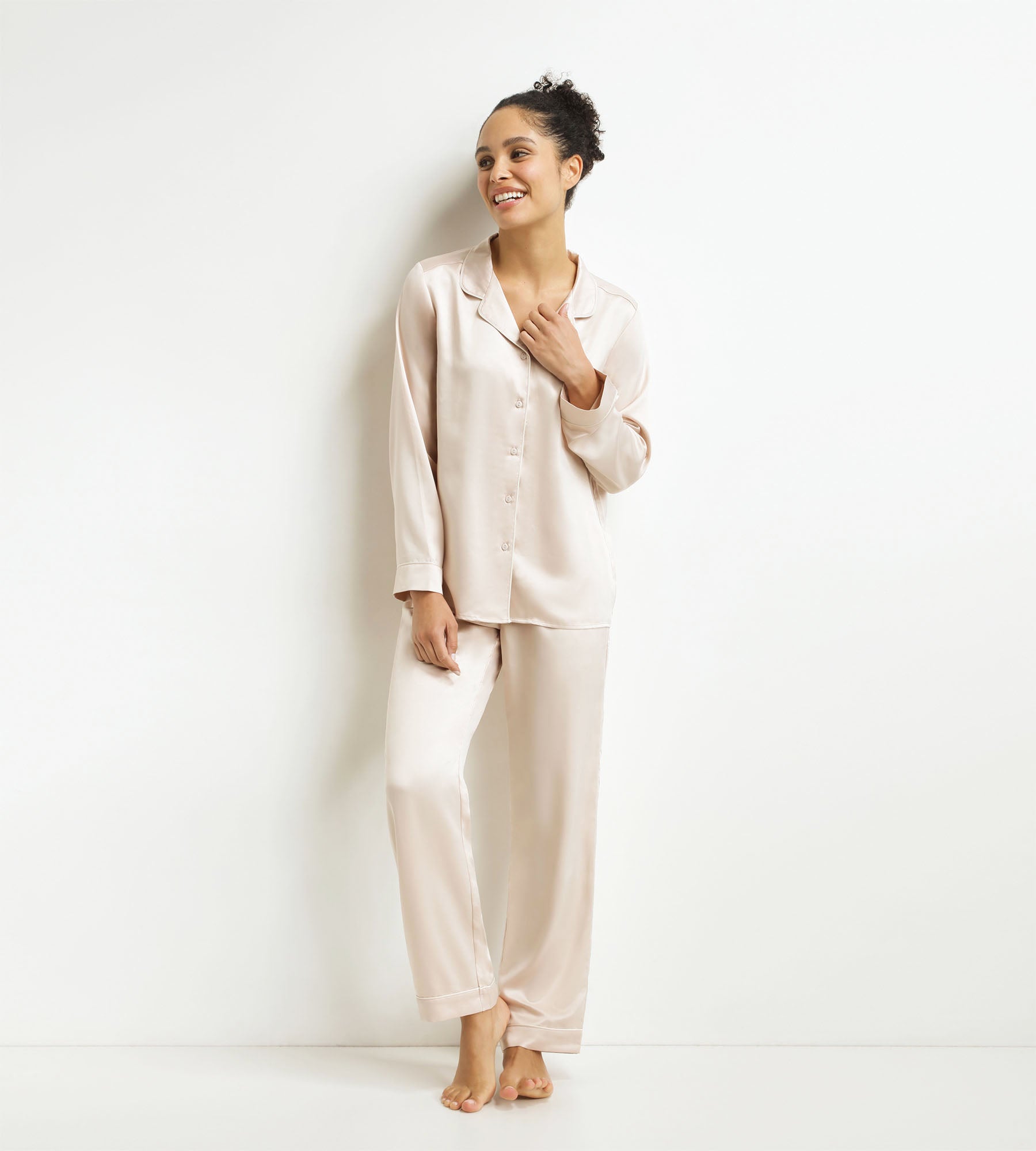 Women's pyjama set Ivory grey striped trousers Don't Disturb