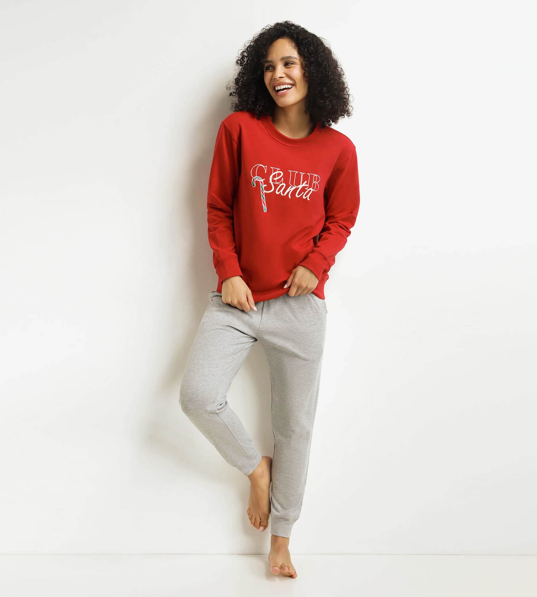 Women's Christmas pyjamas Grey Red Dim Family