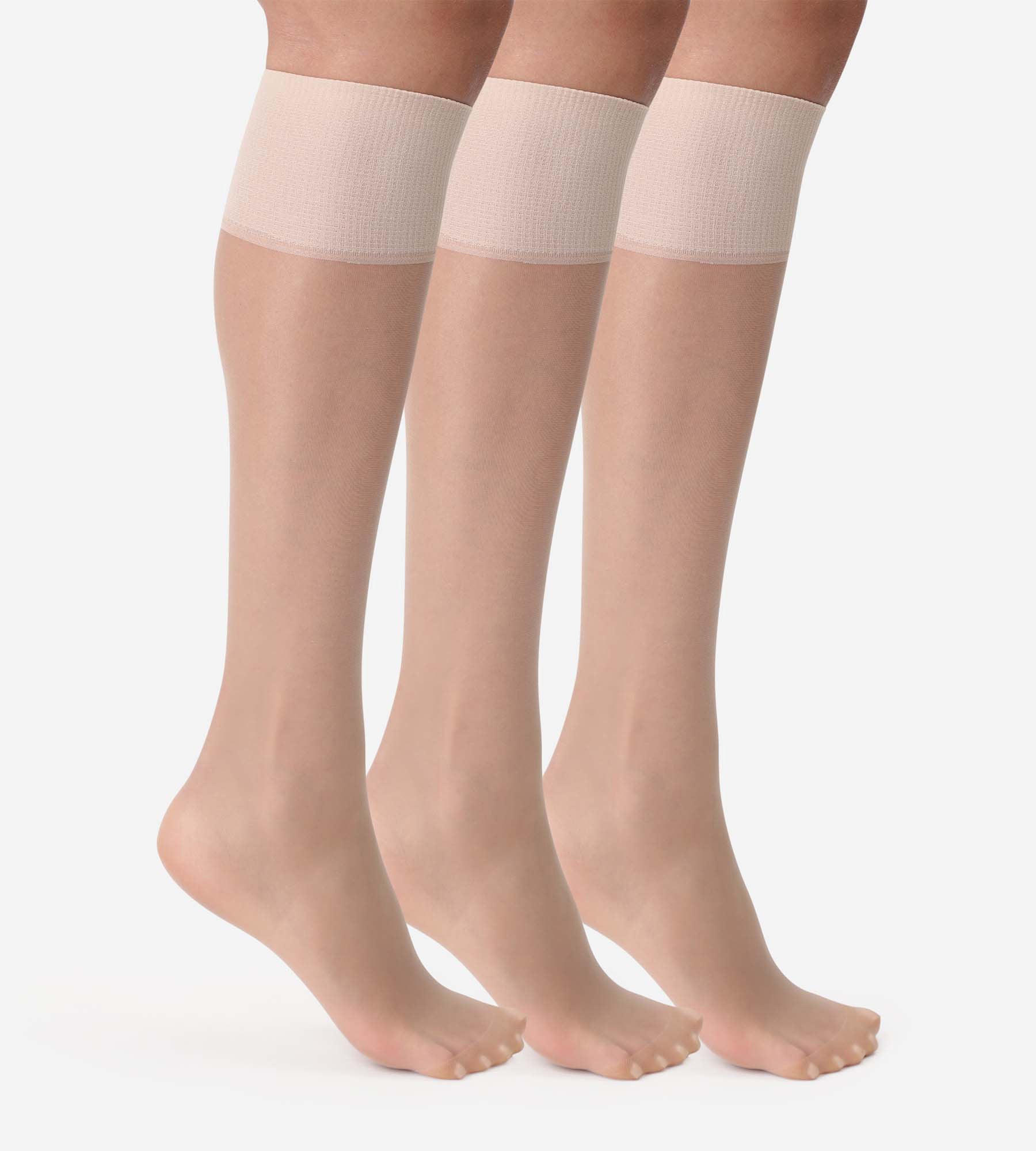 Pack of 3 Beauty Resist 20D transparent capri knee socks