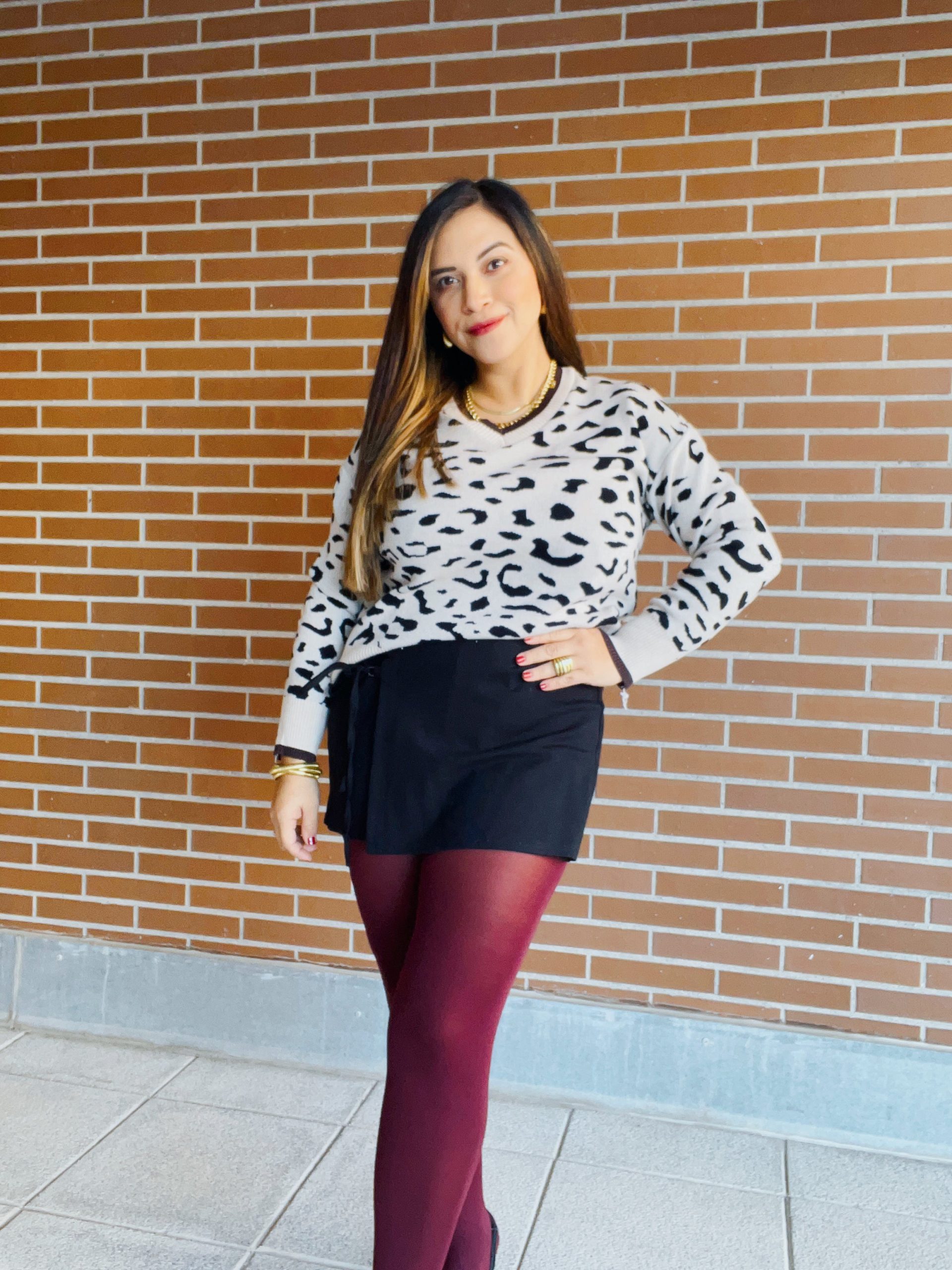 Jersey de punto estampado leopardo