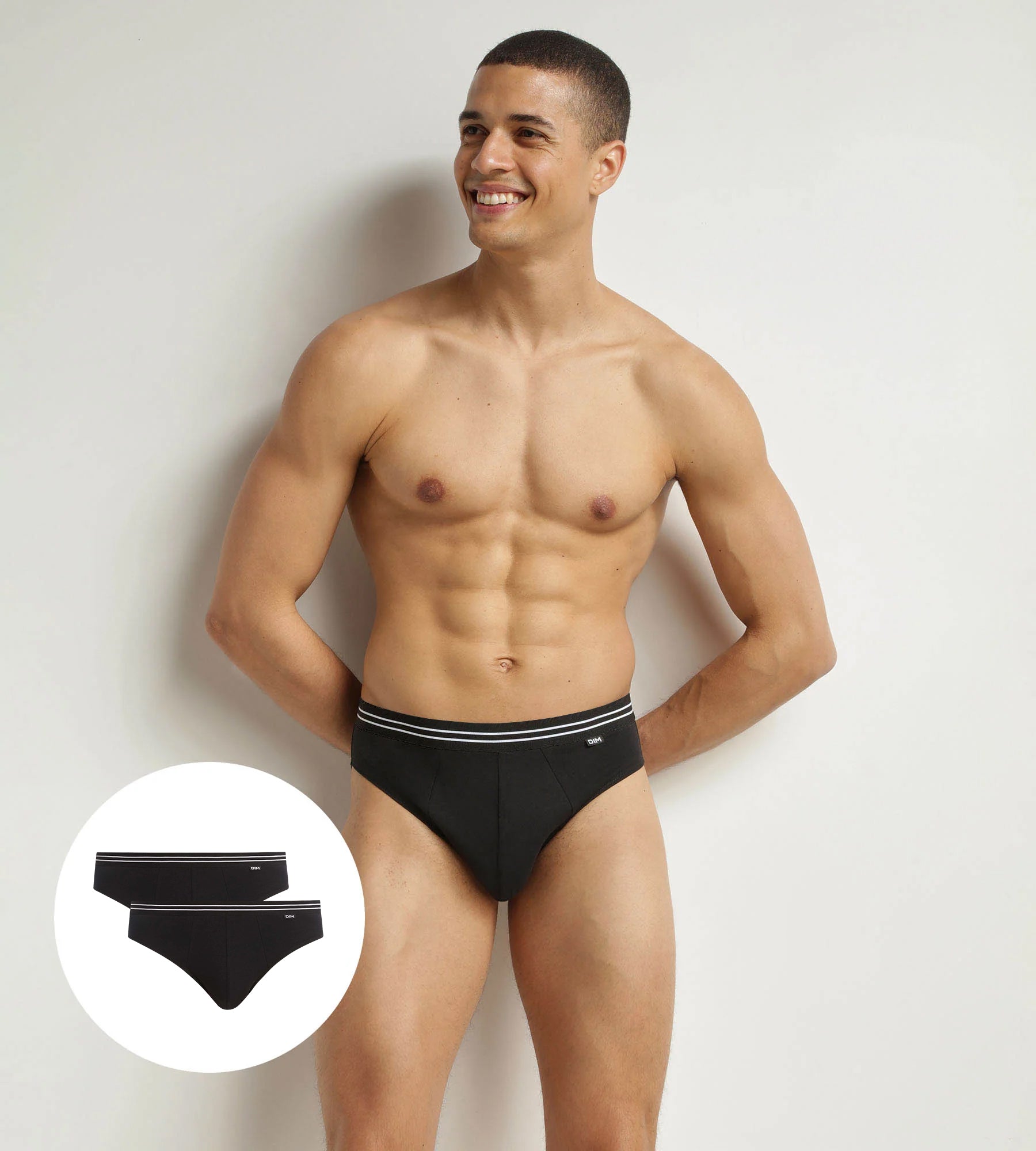 Pack de 2 slips negros de algodón elástico EcoDIM