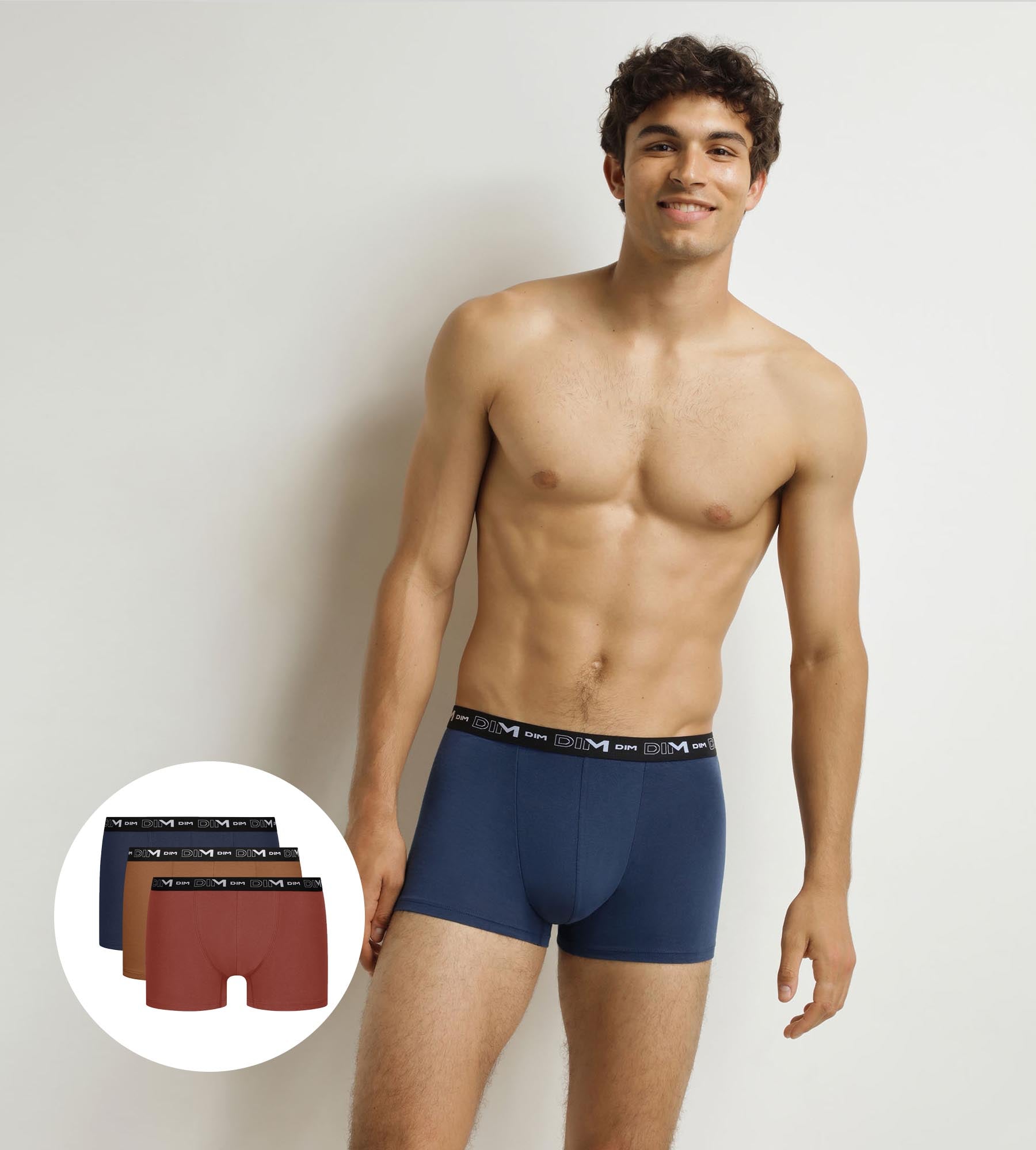 Pack of 3 Coral Ochre Nocturne Cotton Stretch Boxer Briefs for Men