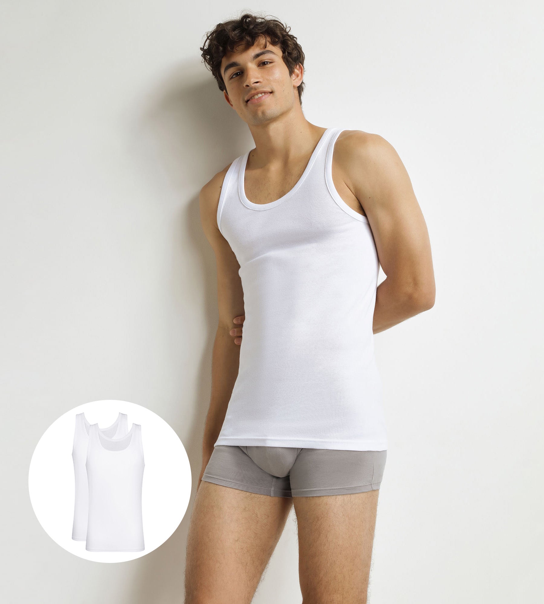 Lot de 2 débardeurs homme en coton Blanc EcoDim