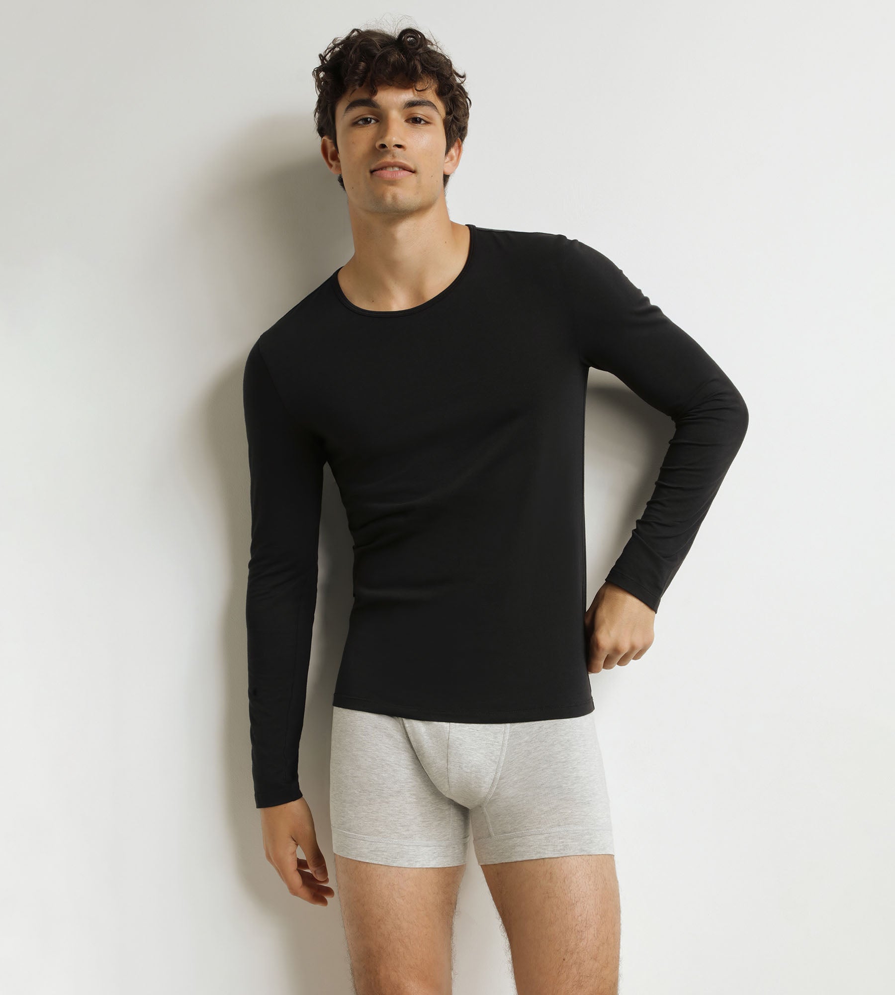 Men's long-sleeved T-shirt Black Dim Thermal