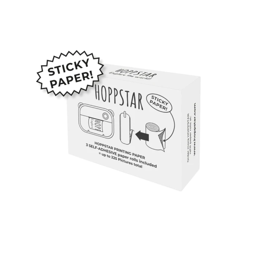 Recarga 3 Rollos Papel Adhesivo Cámara Hoppstar
