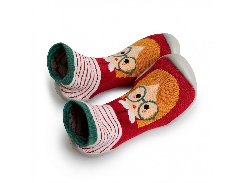 Zapatilla para casa calcetín niña con gafas Collegien