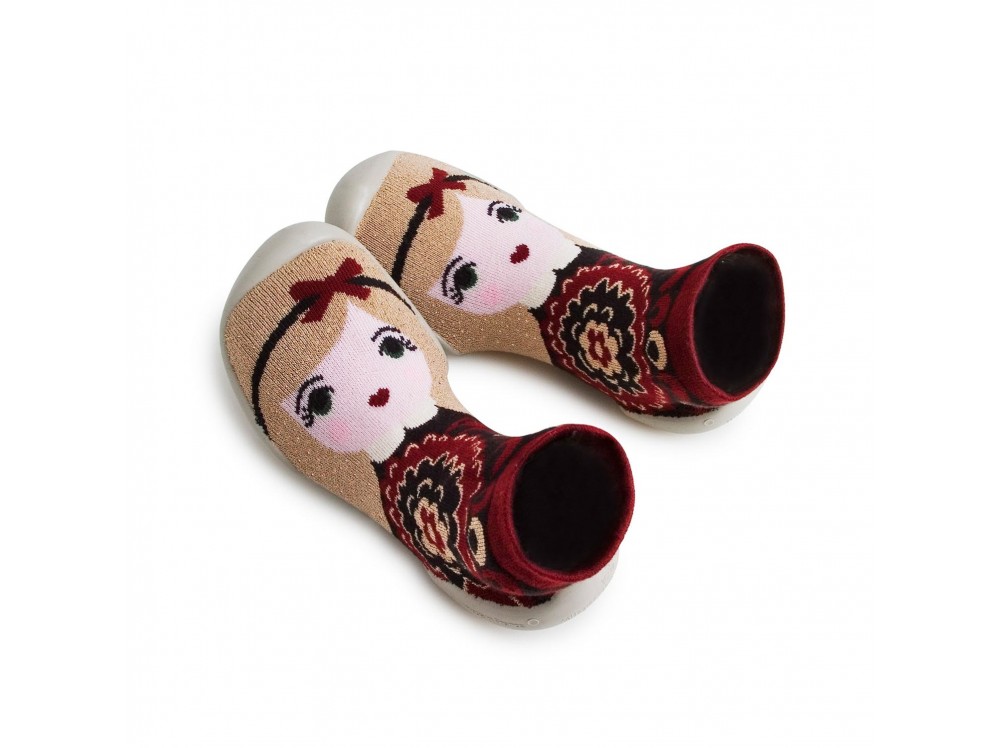 Zapatilla para casa calcetín niña con diadema de lazo Collegien