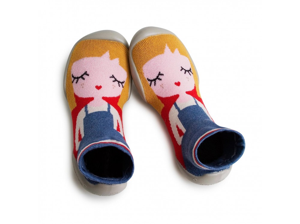 Zapatilla para casa calcetín niña rubia Collegien