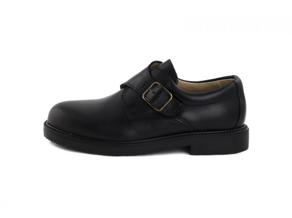 Zapato piel negro con hebilla Jeromín
