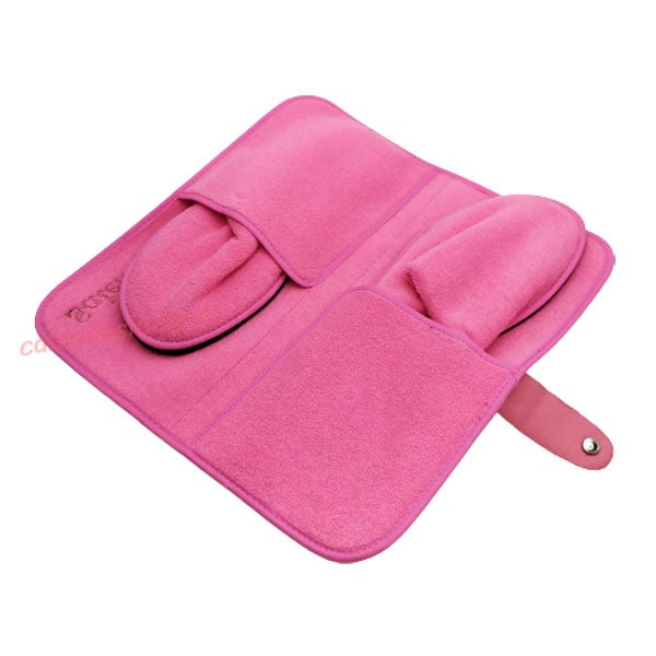 Estuche y zapatilla de viaje en rizo de Salemera mujer
