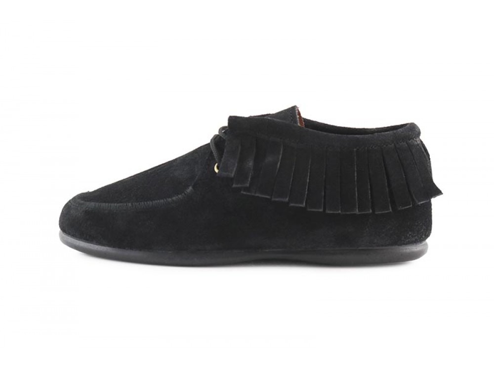 Bota ante negro con flecos y cordón Pepa&Cris