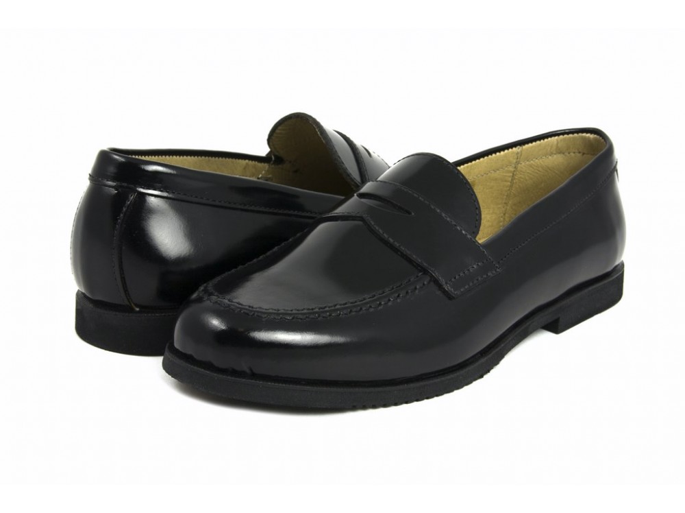 Mocasin piel negro brillante GORI Jeromín